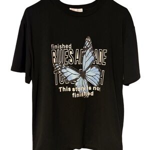 Black Butterfly Oversized T-Shirt 100% cotton